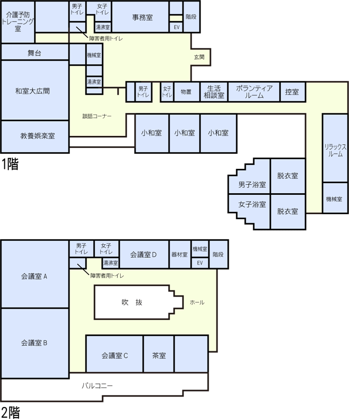 館内の平面図